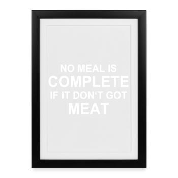 Meat Grilling BBQ Burger Steak Western Chef - Framed poster (27 × 37 cm) - black - Front