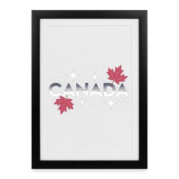 T-shirt Canada Feuille d’érable - Chemise de voyage Canada - Affiche encadrée (27 × 37 cm) - noir - Devant