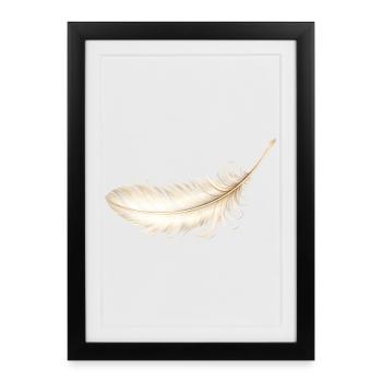 Delicate Goose Feather Elegant Vintage Design - Framed poster (27 × 37 cm) - black - Front