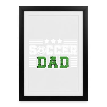 Soccer Father Pride Design avec un motif de balle - Affiche encadrée (27 × 37 cm) - noir - Devant