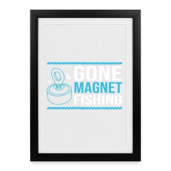 Magnet Fishing Fishing Magnet Angler - Framed poster (27 × 37 cm) - black - Front