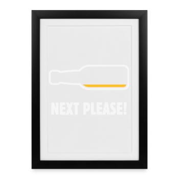 Next Please! (Beer / Beer / NEG 2C) - Framed poster (27 × 37 cm) - black - Front