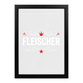 Fleischer Beruf - Gerahmtes Poster (27 × 37 cm) - Schwarz - Vorne