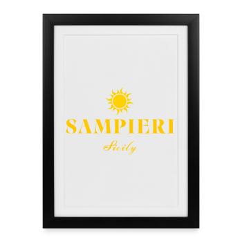 Sampieri, Sicile - Affiche encadrée (27 × 37 cm) - noir - Devant