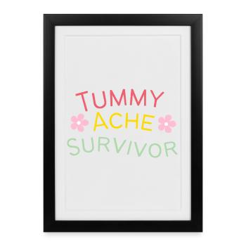 Survivant d’un mal de ventre - Affiche encadrée (27 × 37 cm) - noir - Devant