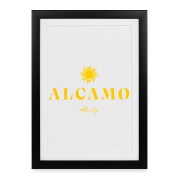 Alcamo Sicily Sun Logo - Framed poster (27 × 37 cm) - black - Front