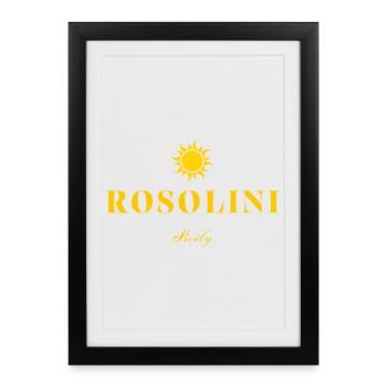 Rosolini Sicily Sun Logo - Affiche encadrée (27 × 37 cm) - noir - Devant