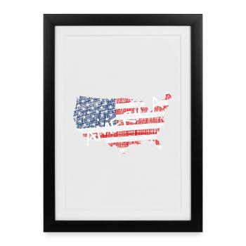 America - USA - Flag Patriotic - Framed poster (27 × 37 cm) - black - Front