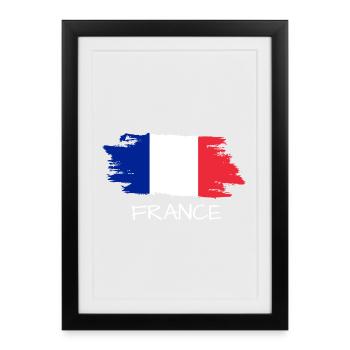French flag - Framed poster (27 × 37 cm) - black - Front