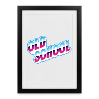 Old School Neon - Affiche encadrée (27 × 37 cm) - noir - Devant