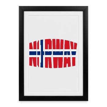 Norway Football Shirt, Nordic Fan Design - Framed poster (27 × 37 cm) - black - Front