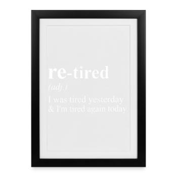 Pension re-tirée - Affiche encadrée (27 × 37 cm) - noir - Devant