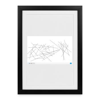 Abstraction de droite dentelée - Affiche encadrée (27 × 37 cm) - noir - Devant