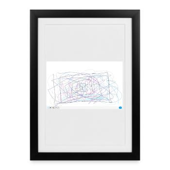 Abstrakte Farbwirbel Skizze - Gerahmtes Poster (27 × 37 cm) - Schwarz - Vorne
