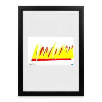 Lignes de flamme jaune-rouge - Affiche encadrée (27 × 37 cm) - noir - Devant
