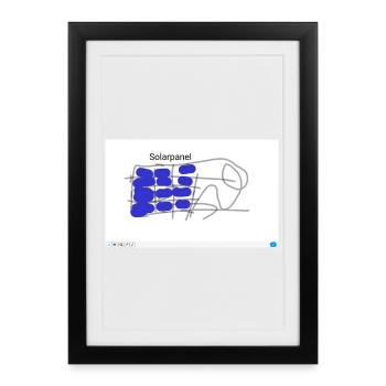 Motif d’alimentation solaire en bleu - Affiche encadrée (27 × 37 cm) - noir - Devant