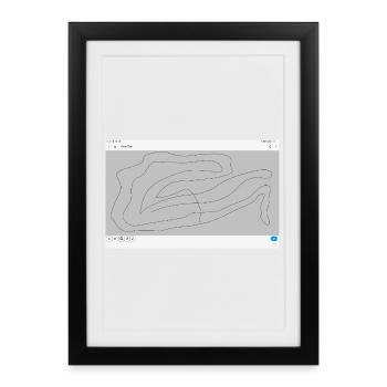 Fließende Konturen Linienkunst - Gerahmtes Poster (27 × 37 cm) - Schwarz - Vorne