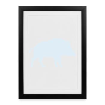 Silhouette bleue du sanglier sauvage - Affiche encadrée (27 × 37 cm) - noir - Devant