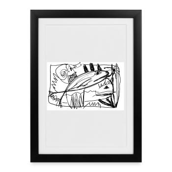 Poissons ! Rêve des Profondeurs - Affiche encadrée (27 × 37 cm) - noir - Devant