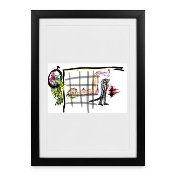 A colorful witness to a silent routine - Framed poster (27 × 37 cm) - black - Front