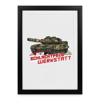 Panzer T-90 – Schlachtfeld Werkstatt - RCCX  - Gerahmtes Poster (27 × 37 cm) - Schwarz - Vorne