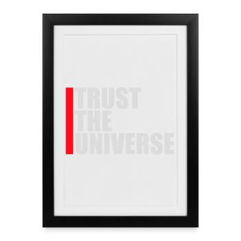 Trust The Universe Spiritual Universe Quote Logo - Framed poster (27 × 37 cm) - black - Front