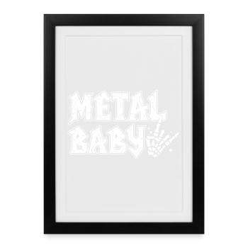Metal Baby Baby Rock Heavy Metal Gift - Framed poster (27 × 37 cm) - black - Front