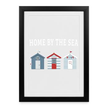 Home by the Sea – Beach Houses - Framed poster (27 × 37 cm) - black - Front