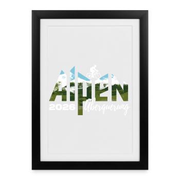 Alpen Überquerung 2026 - Fahrrad - Gerahmtes Poster (27 × 37 cm) - Schwarz - Vorne