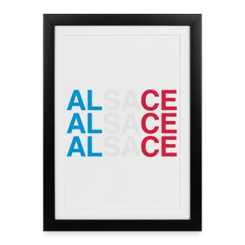 ALSACE Frankreich Drapeau France - Affiche encadrée (27 × 37 cm) - noir - Devant