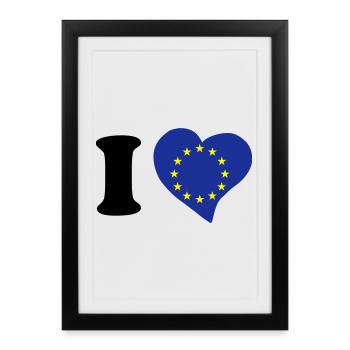 I love Europe - J'aime l'Europe - Affiche encadrée (27 × 37 cm) - noir - Devant