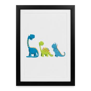 Drôle De Dinosaure Espèces I Dino Enfants Cadeau - Affiche encadrée (27 × 37 cm) - noir - Devant