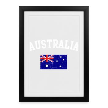 Graphique du drapeau en arc australien - Affiche encadrée (27 × 37 cm) - noir - Devant