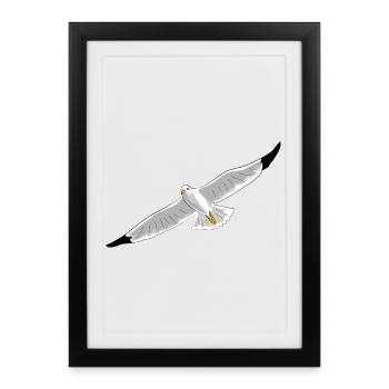 gull - Framed poster (27 × 37 cm) - black - Front