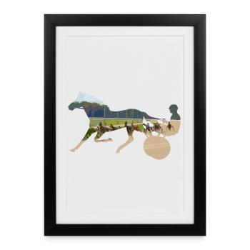 tracteur - Affiche encadrée (27 × 37 cm) - noir - Devant