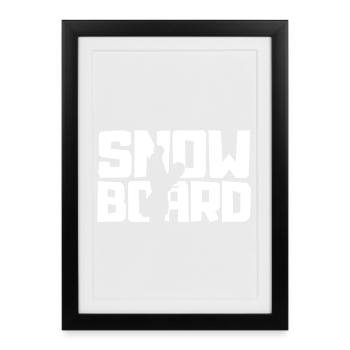 Snowboard Freestyle Shirt – Ride the Mountain - Framed poster (27 × 37 cm) - black - Front