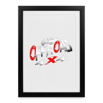 Véhicule hors route 4x4 - Affiche encadrée (27 × 37 cm) - noir - Devant
