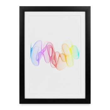 Lignes abstraites Design 02 - Affiche encadrée (27 × 37 cm) - noir - Devant