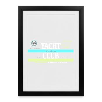 Yacht Club Vintage Collage - Affiche encadrée (27 × 37 cm) - noir - Devant