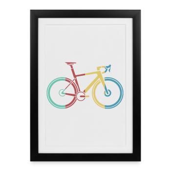 vélo rétro vélo de route amour vintage tour étape - Affiche encadrée (27 × 37 cm) - noir - Devant