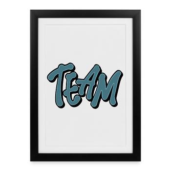Team - Framed poster (27 × 37 cm) - black - Front