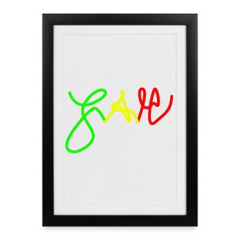 Jah in Trio colours Red Gold Green - Framed poster (27 × 37 cm) - black - Front