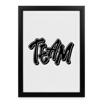 Team - Framed poster (27 × 37 cm) - black - Front