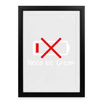 Low battery funny - Framed poster (27 × 37 cm) - black - Front