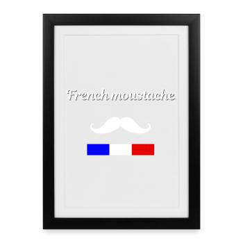 French Moustache - Affiche encadrée (27 × 37 cm) - noir - Devant