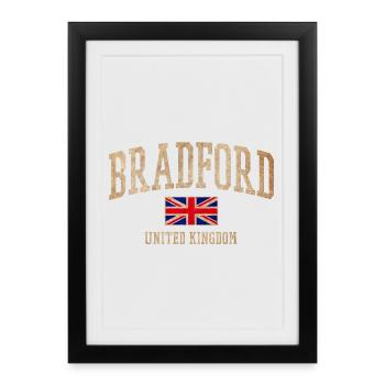 Bannière vintage Bradford UK - Affiche encadrée (27 × 37 cm) - noir - Devant