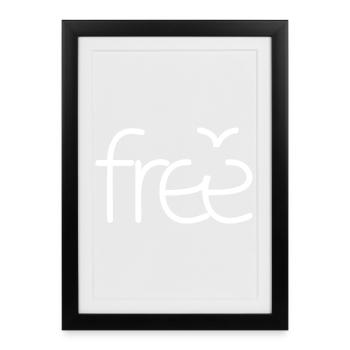 Free (dark) - Framed poster (27 × 37 cm) - black - Front