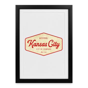 Kansas City États-Unis - Affiche encadrée (27 × 37 cm) - noir - Devant