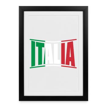 t-shirt Italie drapeau Italie Italie Italie - Affiche encadrée (27 × 37 cm) - noir - Devant