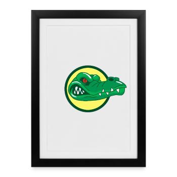 Tête de crocodile - Affiche encadrée (27 × 37 cm) - noir - Devant